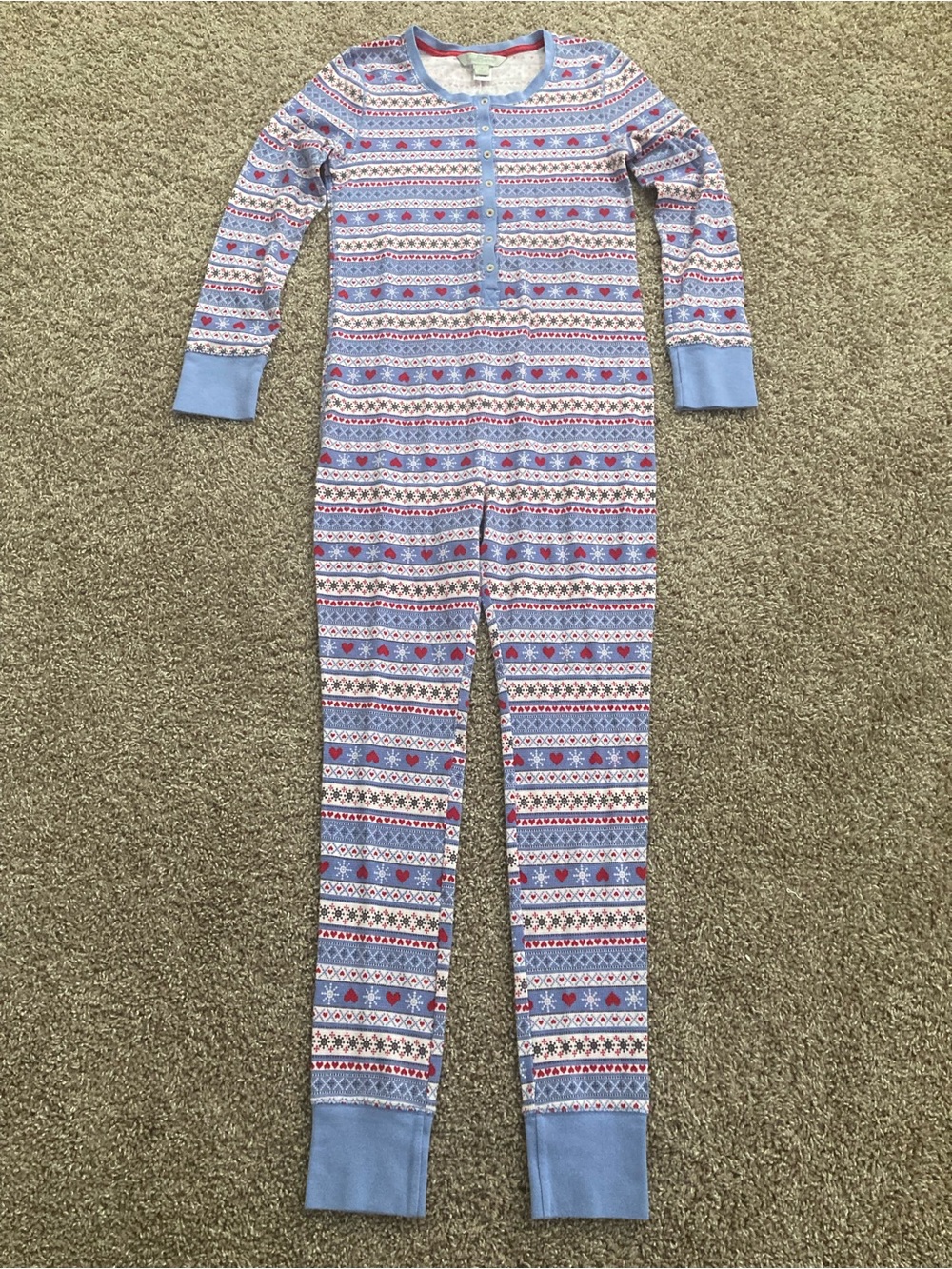 Gander Mountain Patterned Women’s One-Piece Sleep / Lounge / Long Underwear, M
